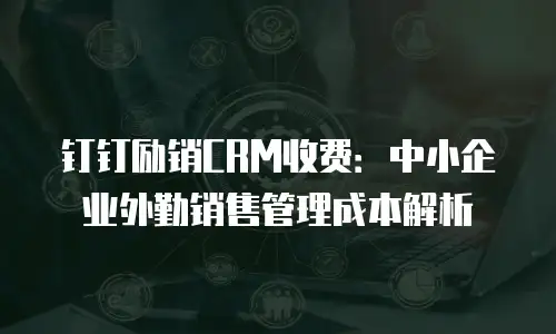 钉钉励销CRM收费：中小企业外勤销售管理成本解析