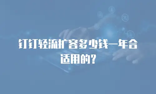 钉钉轻流扩容多少钱一年合适用的？