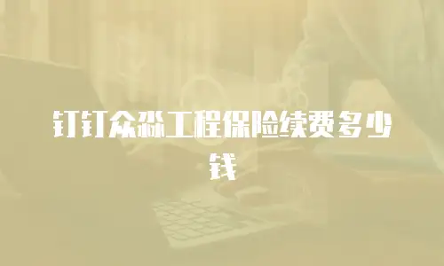 钉钉众淼工程保险续费多少钱