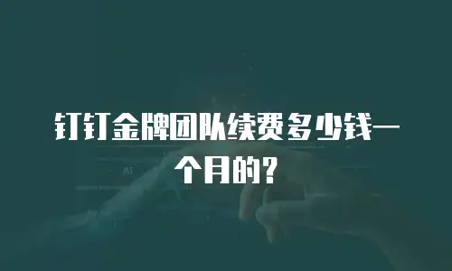 钉钉金牌团队续费多少钱一个月的？