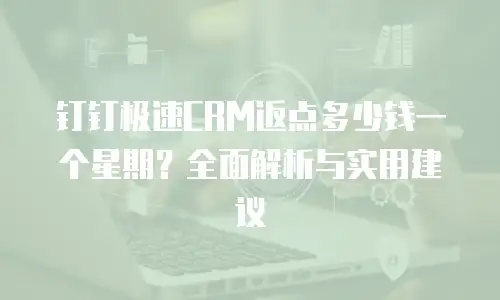 钉钉极速CRM返点多少钱一个星期？全面解析与实用建议