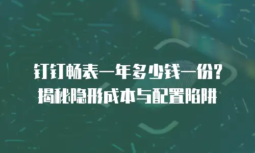 钉钉畅表一年多少钱一份？揭秘隐形成本与配置陷阱