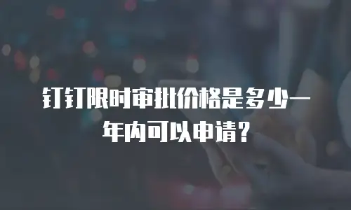 钉钉限时审批价格是多少一年内可以申请？