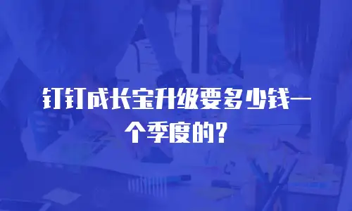 钉钉成长宝升级要多少钱一个季度的？