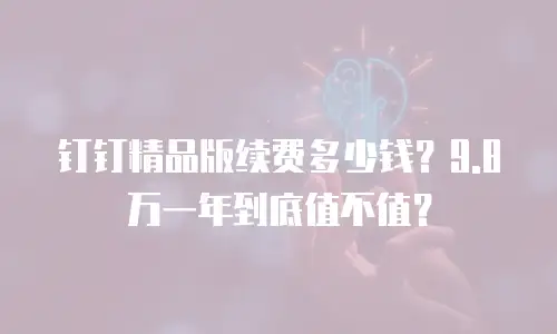 钉钉精品版续费多少钱？9.8万一年到底值不值？
