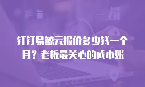 钉钉易鲸云报价多少钱一个月？老板最关心的成本账