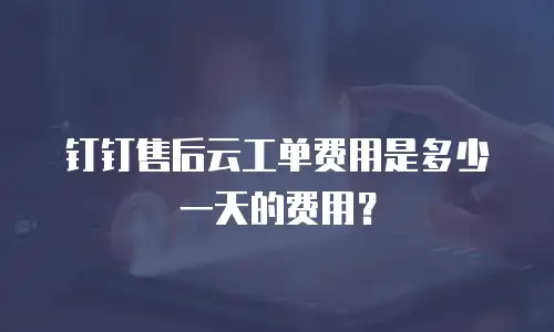 钉钉售后云工单费用是多少一天的费用？
