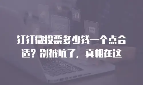 钉钉微投票多少钱一个点合适？别被坑了，真相在这