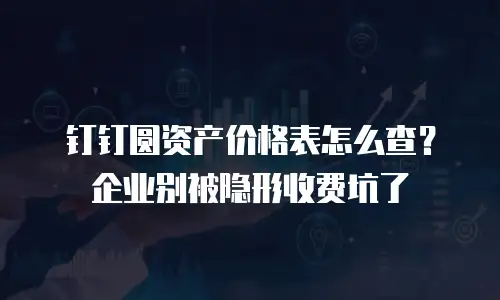 钉钉圆资产价格表怎么查？企业别被隐形收费坑了