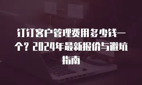 钉钉客户管理费用多少钱一个？2024年最新报价与避坑指南