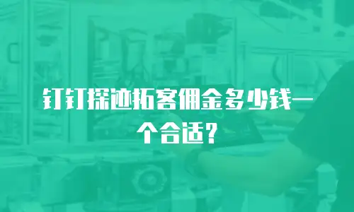 钉钉探迹拓客佣金多少钱一个合适？