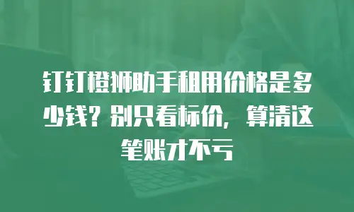 钉钉橙狮助手租用价格是多少钱？别只看标价，算清这笔账才不亏