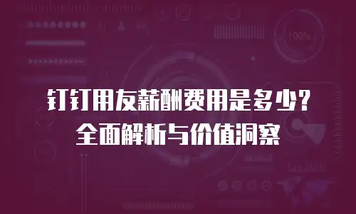 钉钉用友薪酬费用是多少？全面解析与价值洞察