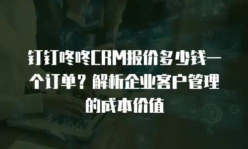 钉钉咚咚CRM报价多少钱一个订单？解析企业客户管理的成本价值