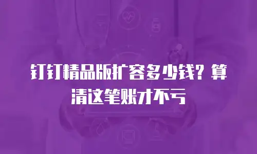 钉钉精品版扩容多少钱？算清这笔账才不亏