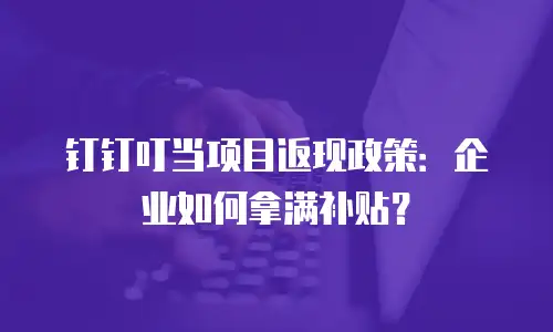钉钉叮当项目返现政策：企业如何拿满补贴？