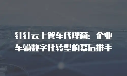 钉钉云上管车代理商：企业车辆数字化转型的幕后推手