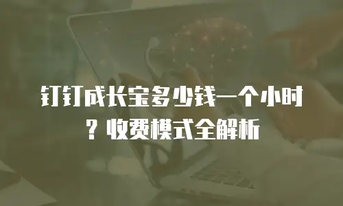 钉钉成长宝多少钱一个小时？收费模式全解析