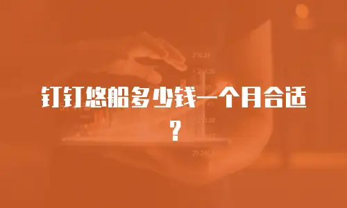 钉钉悠船多少钱一个月合适？