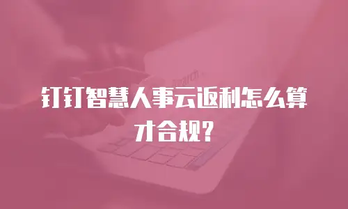 钉钉智慧人事云返利怎么算才合规？