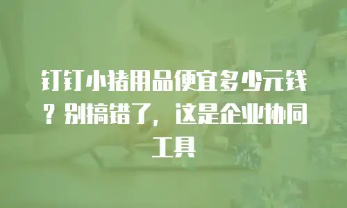 钉钉小猪用品便宜多少元钱？别搞错了，这是企业协同工具