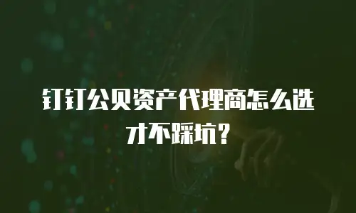 钉钉公贝资产代理商怎么选才不踩坑？