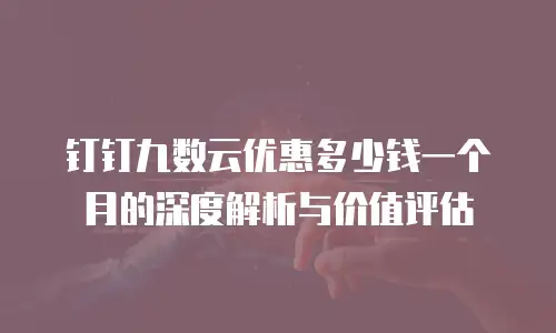 钉钉九数云优惠多少钱一个月的深度解析与价值评估