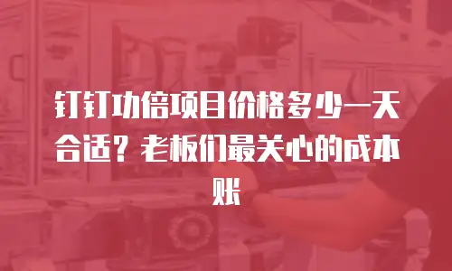 钉钉功倍项目价格多少一天合适？老板们最关心的成本账