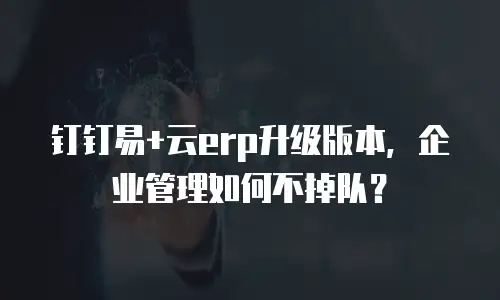 钉钉易+云erp升级版本，企业管理如何不掉队？