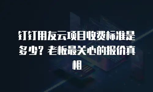 钉钉用友云项目收费标准是多少？老板最关心的报价真相
