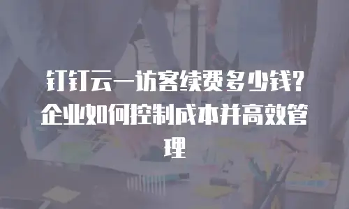 钉钉云一访客续费多少钱？企业如何控制成本并高效管理