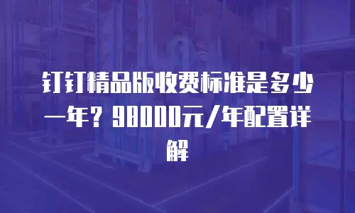 钉钉精品版收费标准是多少一年？98000元/年配置详解