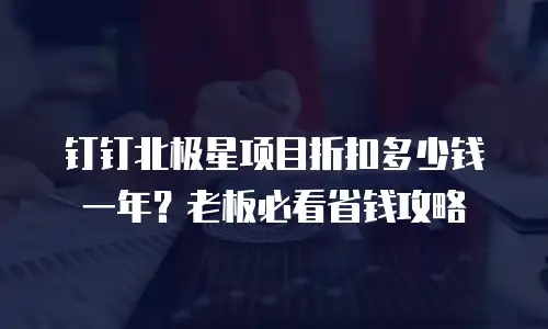 钉钉北极星项目折扣多少钱一年？老板必看省钱攻略