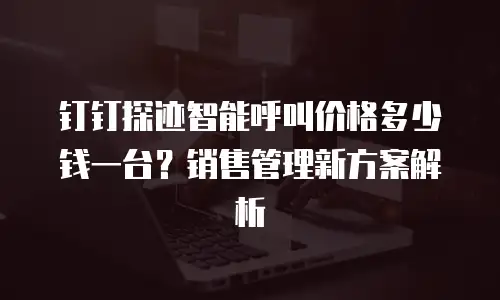 钉钉探迹智能呼叫价格多少钱一台？销售管理新方案解析