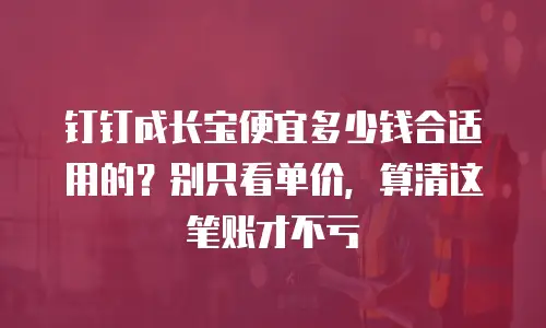 钉钉成长宝便宜多少钱合适用的？别只看单价，算清这笔账才不亏