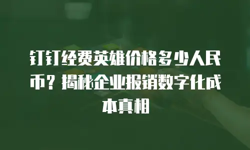 钉钉经费英雄价格多少人民币？揭秘企业报销数字化成本真相