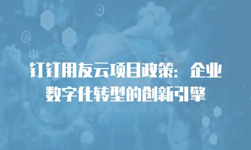 钉钉用友云项目政策：企业数字化转型的创新引擎