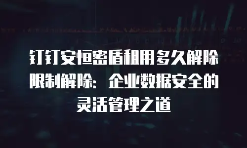钉钉安恒密盾租用多久解除限制解除：企业数据安全的灵活管理之道