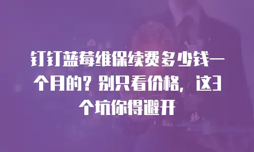 钉钉蓝莓维保续费多少钱一个月的？别只看价格，这3个坑你得避开