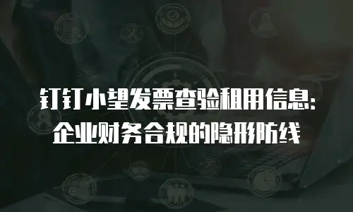钉钉小望发票查验租用信息：企业财务合规的隐形防线