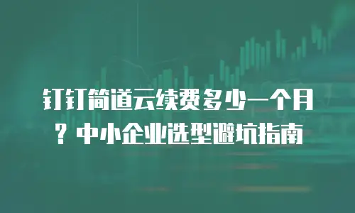 钉钉简道云续费多少一个月？中小企业选型避坑指南