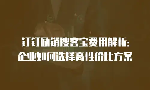 钉钉励销搜客宝费用解析：企业如何选择高性价比方案