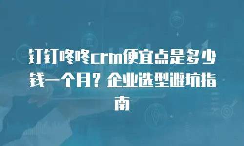 钉钉咚咚crm便宜点是多少钱一个月？企业选型避坑指南