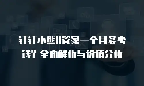 钉钉小熊U管家一个月多少钱？全面解析与价值分析