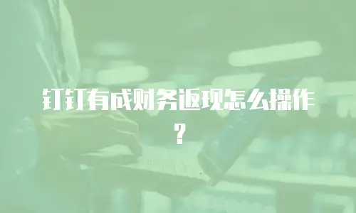 钉钉有成财务返现怎么操作？