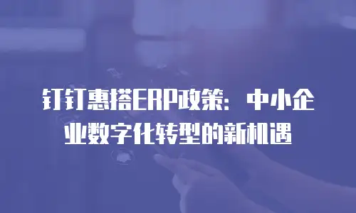 钉钉惠搭ERP政策：中小企业数字化转型的新机遇