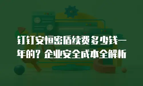 钉钉安恒密盾续费多少钱一年的？企业安全成本全解析