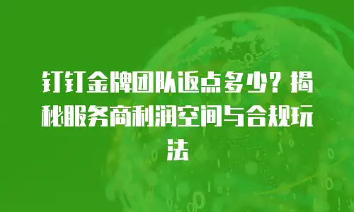 钉钉金牌团队返点多少？揭秘服务商利润空间与合规玩法
