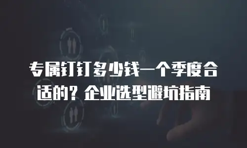 专属钉钉多少钱一个季度合适的？企业选型避坑指南