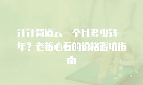 钉钉简道云一个月多少钱一年？老板必看的价格避坑指南